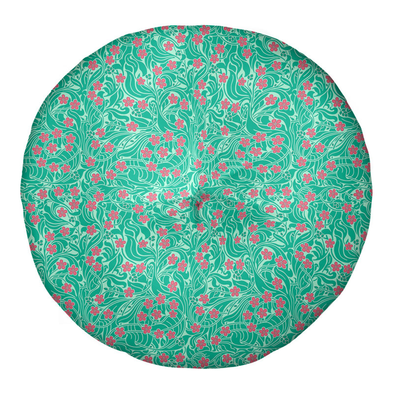 Coussin décoratif floral Katelyn Elizabeth, 26 po x 26 po, Vert et rose