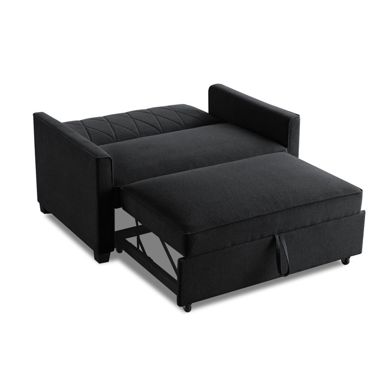 Gwendolynne 2 Seater Chenille Sofa Bed, Dark Grey