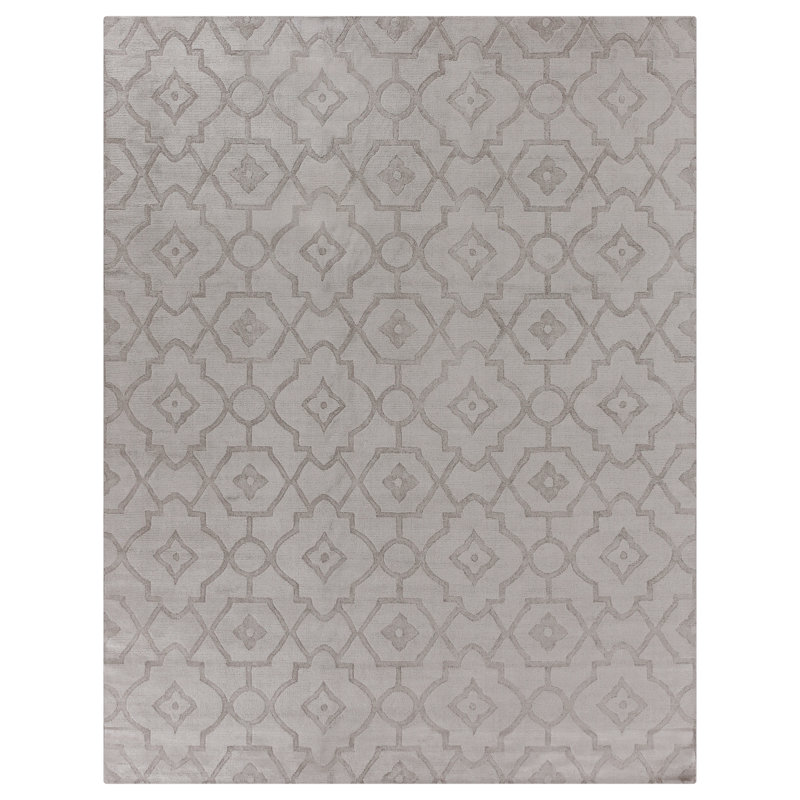 Samara Geometric Hand Loomed Synthetic Area Rug in Light Brown/Gray, Rectangle 12' x 15'