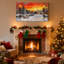 Ensemble de 3 impressions sur toile de Noël, coucher de soleil et parc d'hiver avec neige et lumières-505562696