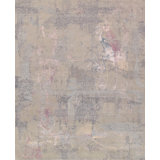 Modern Hand Knotted Abstract Area Rug in Gray/Purple