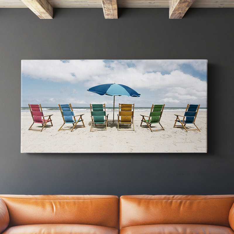 Beach Party - Toile tendue avec châssis - Prêt à accrocher, H 16 po x l 32 po