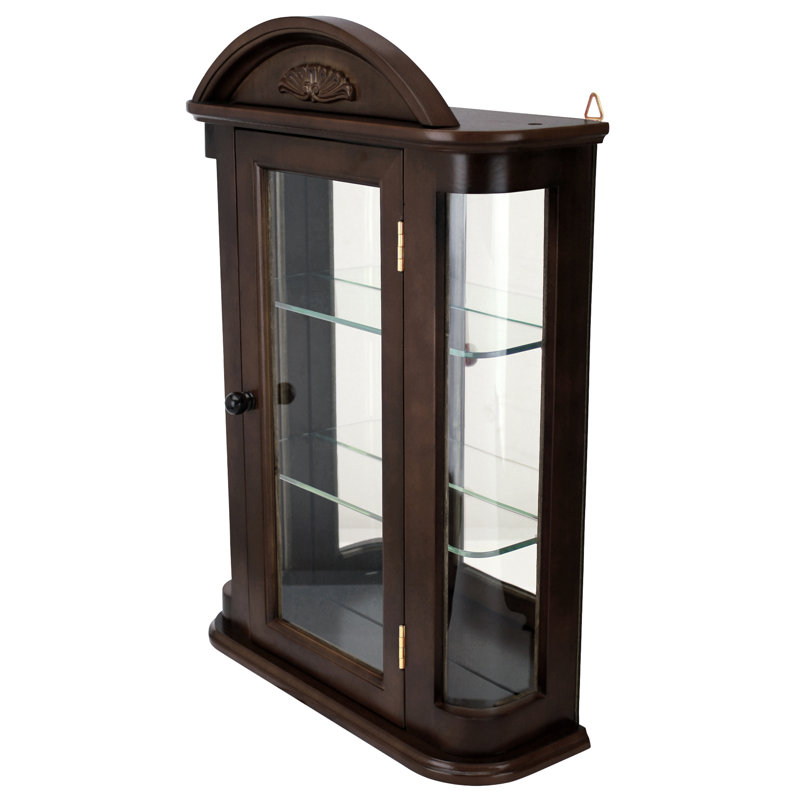 Armoire vitrine murale Pascual, Brun