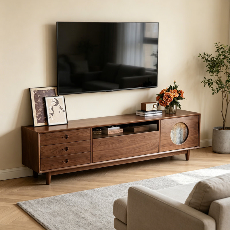 Meuble télé de luxe Luxury, H 22,04 po x L 70,86 po x l 15,74 po, Brun