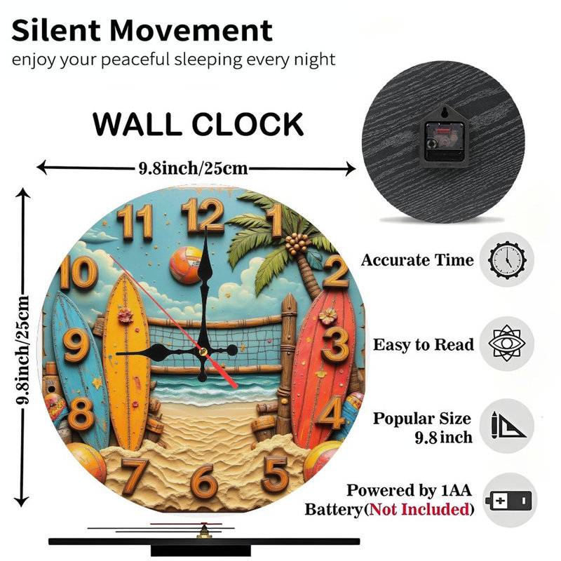 Horloge murale Beach Beach Volleyball