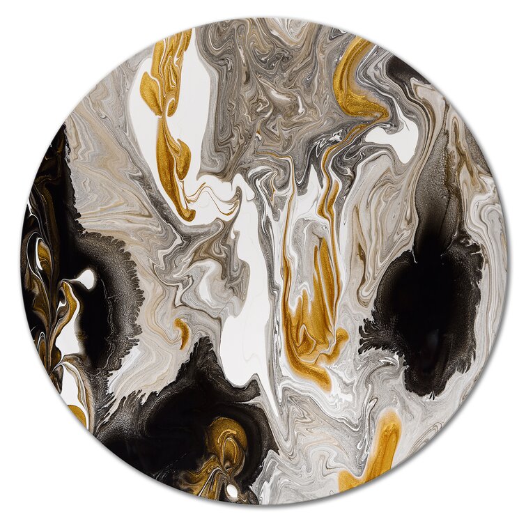 Black Marble Pattern Wallpaper With Gold Veins Digital Printing