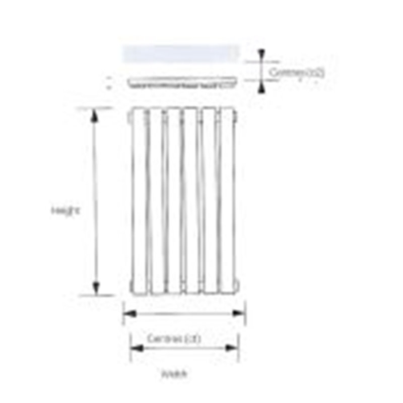 Clifton Vertical Designer Radiator, White, 120cm H  x  41cm W  x  5.2cm D