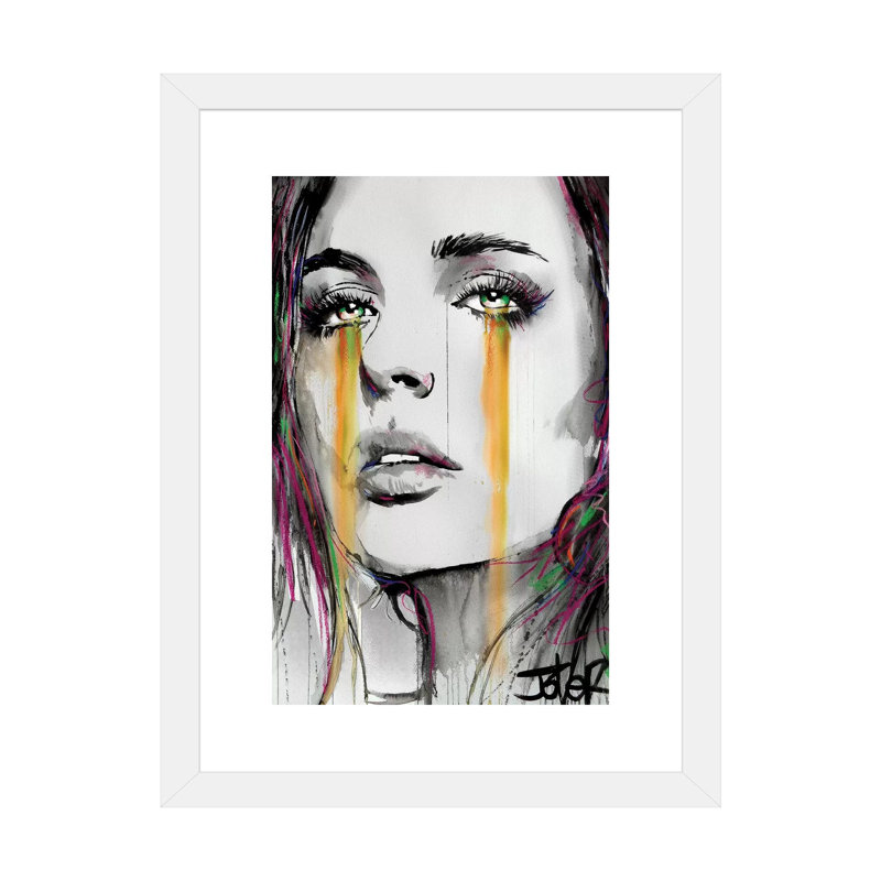 « Streams » par Loui», reproduction d’art, H 24 po x l 16 po x P 1 po, Papier encadré blanc, Blanc