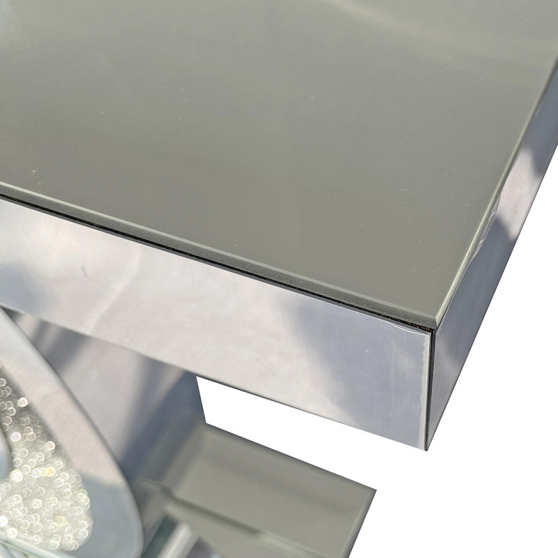 Grande console en forme de miroir en forme de losange concassé pour un couloir et un salon