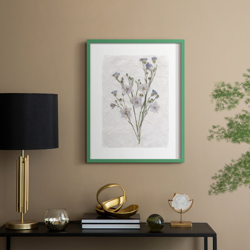 Decoupage Floral II, reproduction encadrée - bois massif, H 30 po x l 24 po, Vert