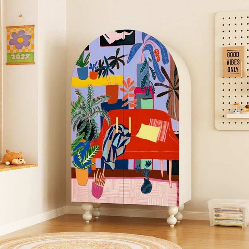 American Retro Painted Wardrobe, Ivory White