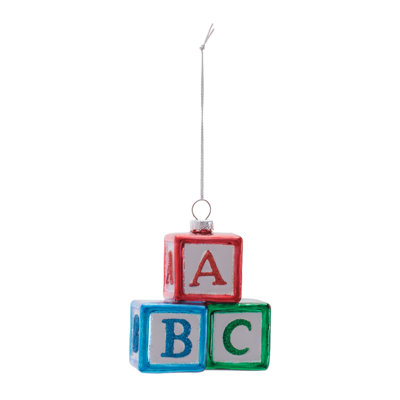 Ornement en verre ABC Block (ensemble de 12)