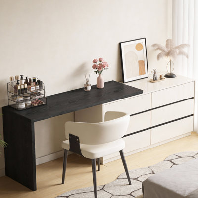 Coiffeuse 114,56 pouces avec table de maquillage extensible avec 6 tiroirs et grande armoire de rangement pour le bureau à domicile
