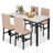 5 - Piece Faux Marble Breakfast Nook Dining Set-1482838523