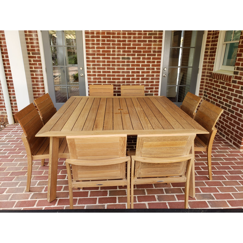 Mariliz Square Teak Solid Wood Outdoor Dining Table , 63 " W 63 " D