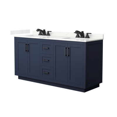 Miranda 66" Freestanding Double Bathroom Vanity with Quartz Top