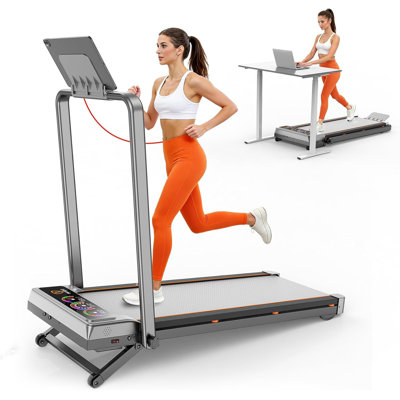 Tapis de marche à tapis avec inclinaison automatique à 12 niveaux et guidon à 15%, tapis roulant pliable avec affichage DEL, haut-parleur Bluetooth et télécommande, capacité de 450 lb