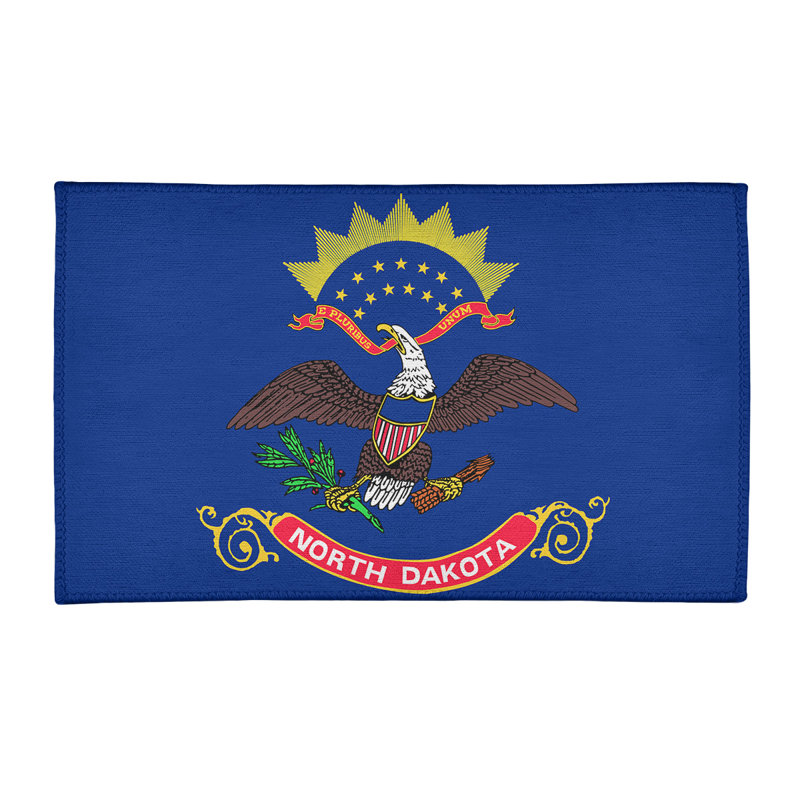 Tapis en chenille north dakota flag, Rectangle 2 pi x 3 pi