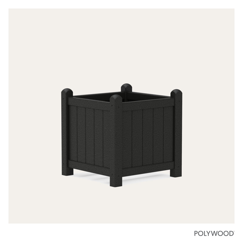 POLYWOOD Traditional Garden 16" Planter, Black