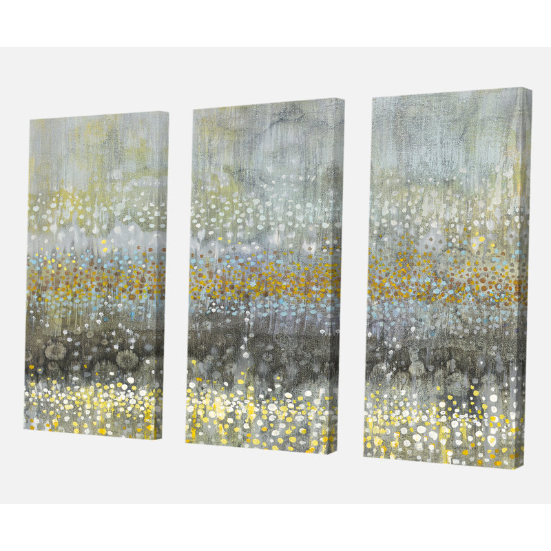 « glam rain abstract iii », reproduction d’image multi-pièces sur toile, H 40 po x l 60 po x P 1 po