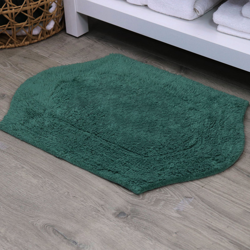 Tapis pour salle de bain Morissette, L 21 po x L 34 po, Vert bouteille