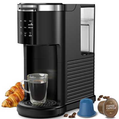 Single-Serve Coffee Maker for K-Cups & Ground Coffee, Featuring 5 Brew Sizes, 40oz Tank & Instant Heat in Black