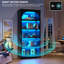5-Tier Bookcase with 3-Colour LED Lights & Motion Sensor, 178cm Tall Arched Storage Unit-14106336