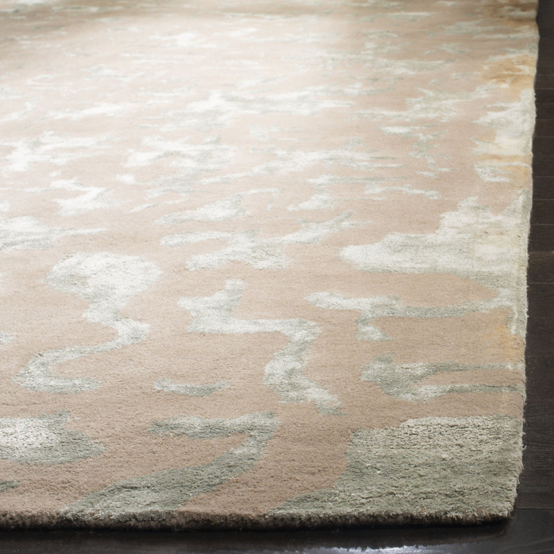 Jorie Hand Tufted Wool/Cotton/Viscose Abstract Rug in Taupe, Rectangle 7'6" x 9'6"