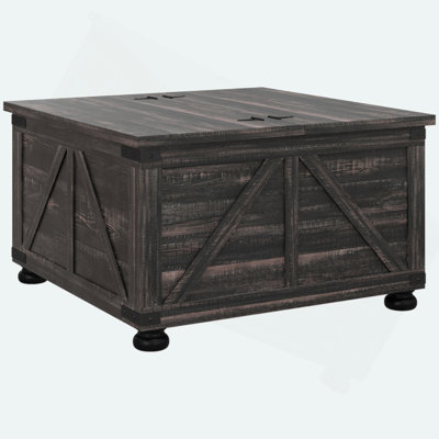 Farmhouse Coffee Table, Square Coffee Table With Storage For Living Room, Center Table With Hinged Flip Lift Top And Hidden Space -  August Grove®, 9A1B4A663232494993259B89730F006C