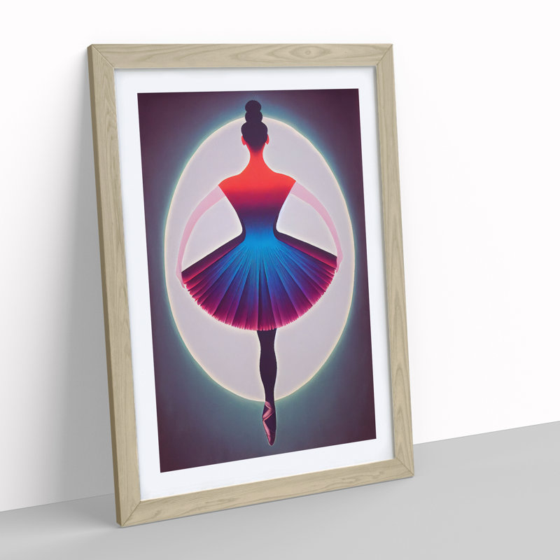 Celebrated Ballerina - Print, White, Oak Framed, 66cm H x 48cm W x 2cm D