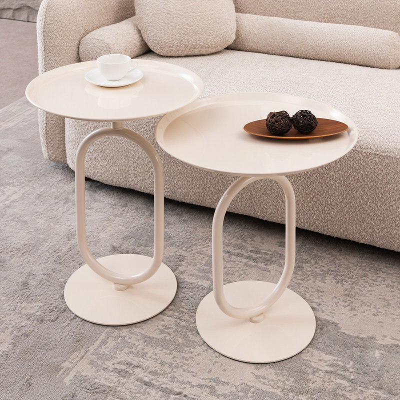 Table de bout en forme de lanterne en métal, petite table d'appoint ronde, table basse moderne à cocktail, petit piédestal d'appoint pour petits coins de salon