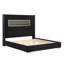 Contemporary Style Black Eastern King Size Bed Upholstered Fabric Bedroom Furniture Platform Bedframe