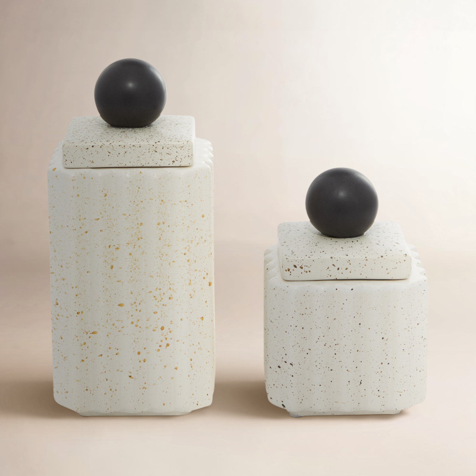 Joelle 9.95'' Wood Decorative Urns & Jars