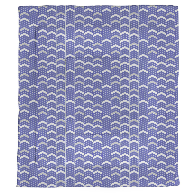Édredon réversible en microfibre Rhonda Cheval, Édredon simple, Bleu / gris