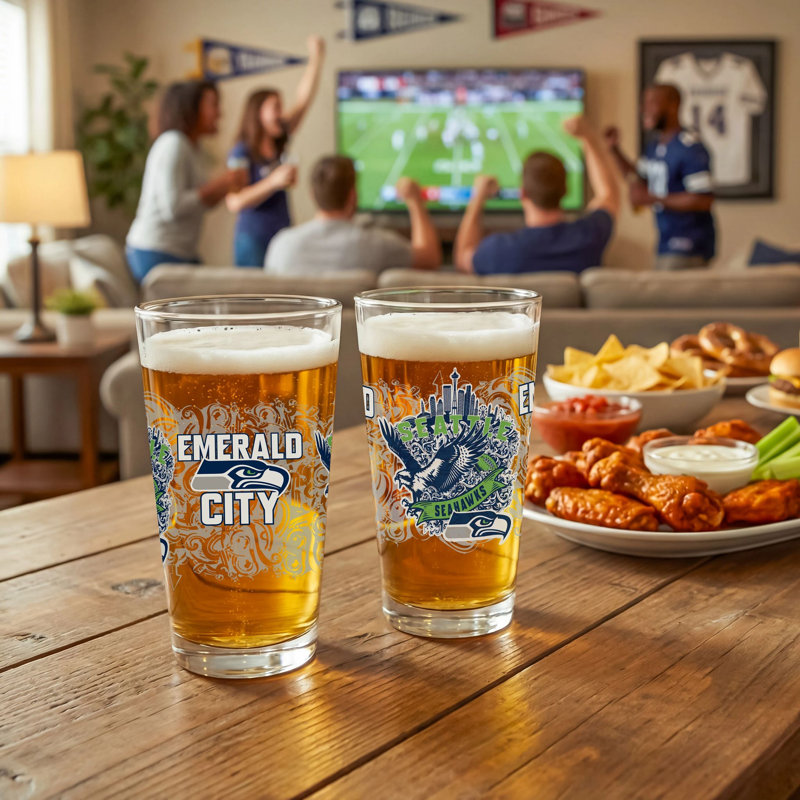 Ensemble de 2 verres à bière 16 oz Seattle Seahawks, Seahawks de Seattle