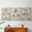 Vintage Architects Plan I  -Custom Framed  Wrapped Gallery Canvas - 3 Pieces-1559306295