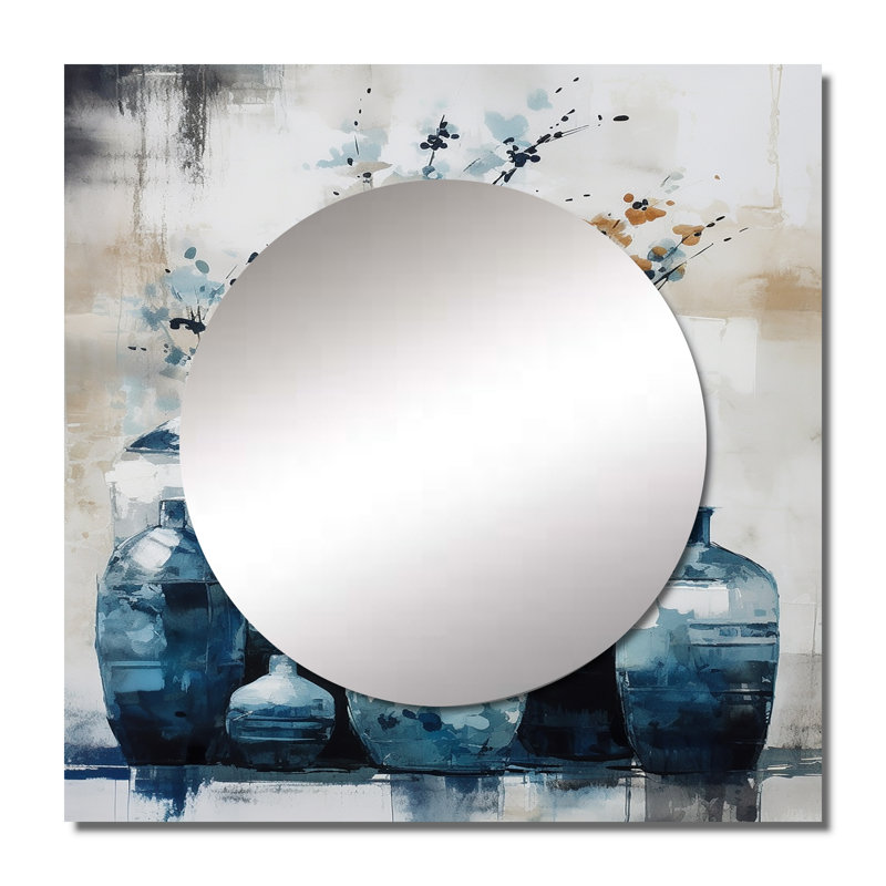Voira - Grand miroir mural carré Boho Pottery pour chambre à coucher, 36 po x 36 po