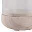Porte-bougie ouragan moderne en verre rond avec base en marbre pour décoration de table-418466550