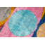 Coussin en velours de soie fait à la main 20 x 20 - Motif de cercles multicolores avec insert en duvet