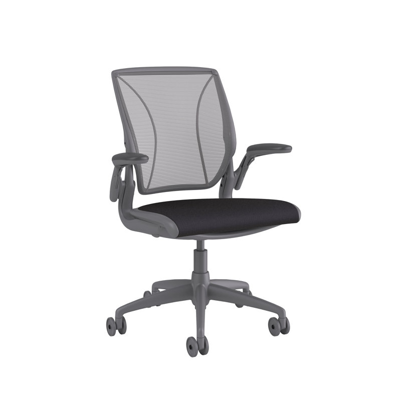 Mesh Task Chair, Gray, Pinstripe/Silver, Pinstripe/Silver
