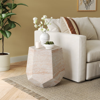 Table d'appoint hexagonale en béton Bellantoni