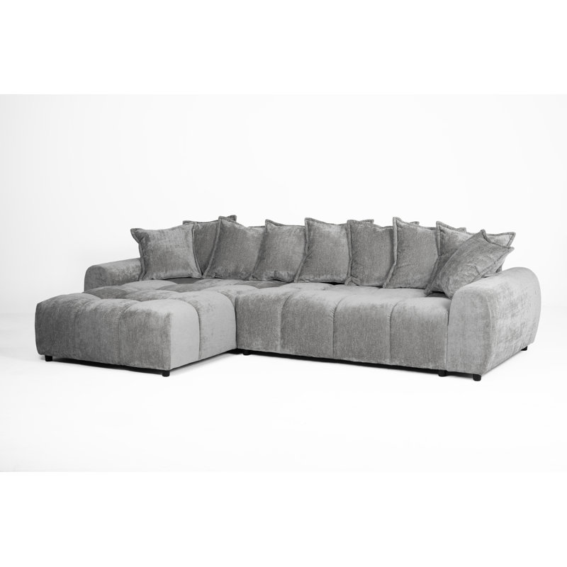 Fabric Corner Sectional, Left Hand Facing, Grey
