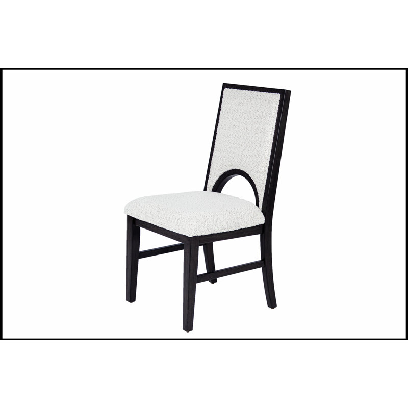 Chaises de salle à manger en tissu à texture douce et douillette avec siège rembourré et dossier arqué unique