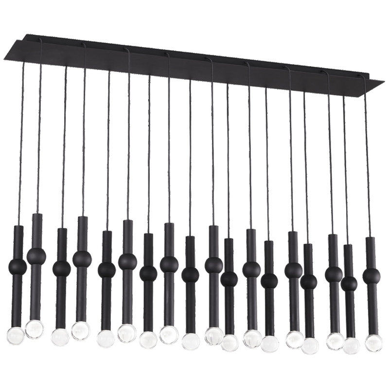 Guyed 18 - Light LED Pendant, Nightshade Black