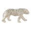 Ensemble de 3 figurines léopard décoratives en céramique - Sculptures d'animaux modernes pour la décoration intérieure, table basse, étagère ou console - blanc et or