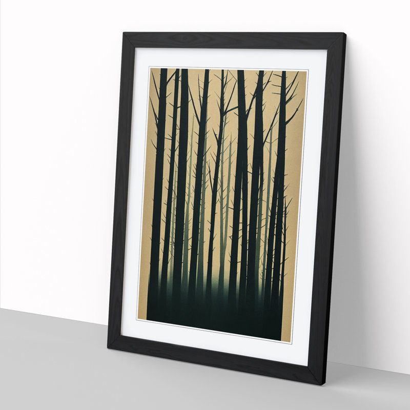 FRM-V0523-1008X Forest Newspaper 1 Piece Single Picture Frame Wall Art, 64cm H x 46cm W x 2cm D, Oak Framed