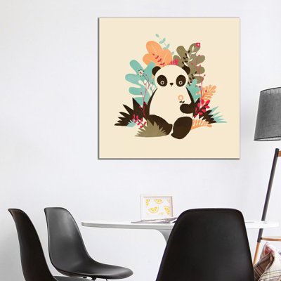 Flower Panda by Jay Fleck - Wrapped Canvas Print
