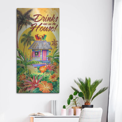Art mural en métal Lark Manor ™ «Drink House» par James Mazzotta