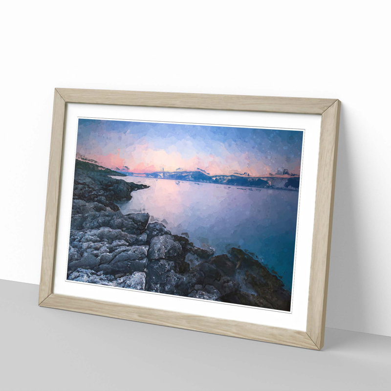 Premantura in Istria Croatia in Abstract - Framed Print, Oak, 60cm H x 91cm W x 2cm D
