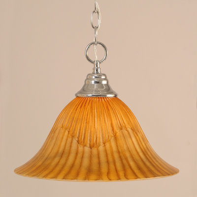 Chain Hung Pendant With 14" Tiger Glass